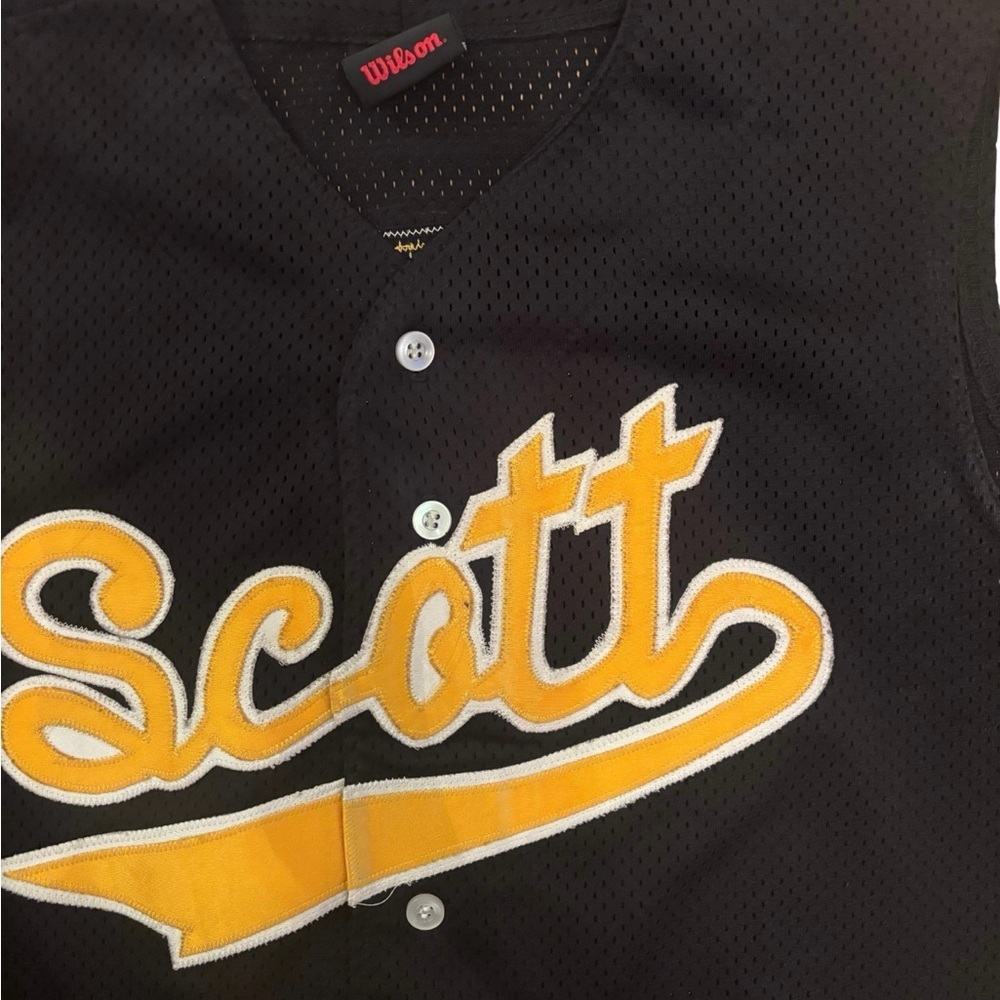 Wilson Black Sleeveless Jersey with Yellow Script - Picture 2 of 3